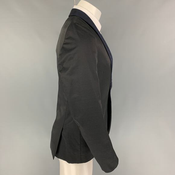 PS by PAUL SMITH Size 38 Black Navy Wool Polyester Sport Coat - Picture 2 of 5